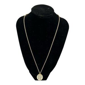 Vintage Gold Filled Glass Orb Pendant Necklace 18” Minimalist Gift